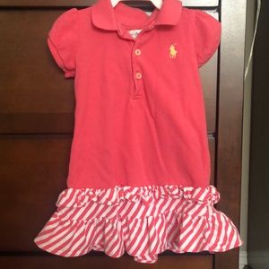 Ralph Lauren Ruffle Skirt Collared Dress Sz 9M